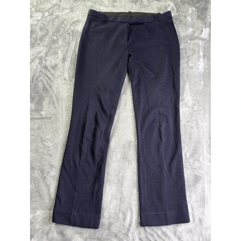 Tory Burch Navy Blue Knit Straight Leg Dress Pants Womens Size 0